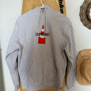 Supreme Red Tag Gray Hoodie